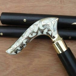 best quality white flower leaf victorian handle brass wands-walking cane-walking stick-canes steampunk gift