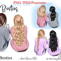 best friend clipart, besties clipart