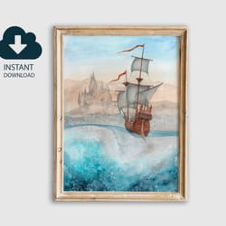 harry potter poster, download digital print, kidsroom wall decor, hogwarts printable art, downloadable poster print