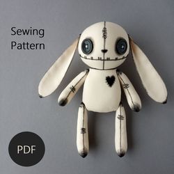 Creepy Cute Bunny Sewing Pattern PDF for Halloween Decor