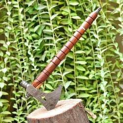 hand forged damascus steel hatchet tomahawk hunting viking axe