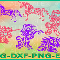 unicorn svg, unicorn mandala svg, unicorn zentangle svg