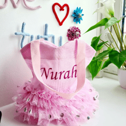 personalised ballerina tote bag,  tote bag for pe,  dance tote bag for girls, sleepover bags