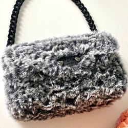 fur bag fur clutch crochet bag bag handmade