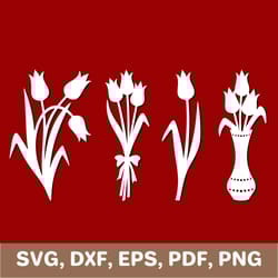 tulips svg, tulip svg, tulips template, tulips dxf, tulips png, tulip png, tulips cut file, tulips cut out, cricut, svg