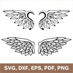 wings svg, wings template, wings dxf, wings png, wings laser cut, wings cut file, wings pdf, cricut, silhouette, svg