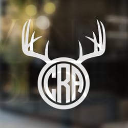 deer antler monogram decal deer vinyl decal antler car dec