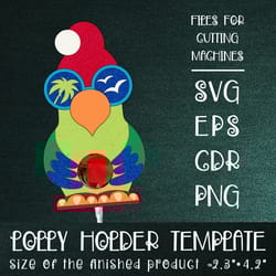parrot in santa hat | christmas lollipop holder template
