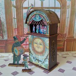 Old-style puppet theater. Paper theater.1:12 scale.
