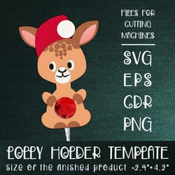 giraffe in santa hat | christmas lollipop holder template