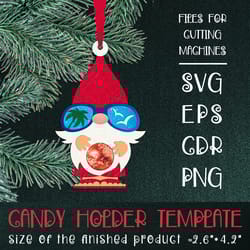 tropical gnome | christmas candy holder template