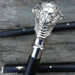 antique joker handmade wooden vintage victorian walking stick