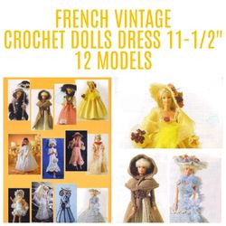 pdf barbie dolls 11-1/2" vintage crochet pattern - french pdf