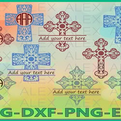 cross svg, cross mandala cut files, cross monogram svg