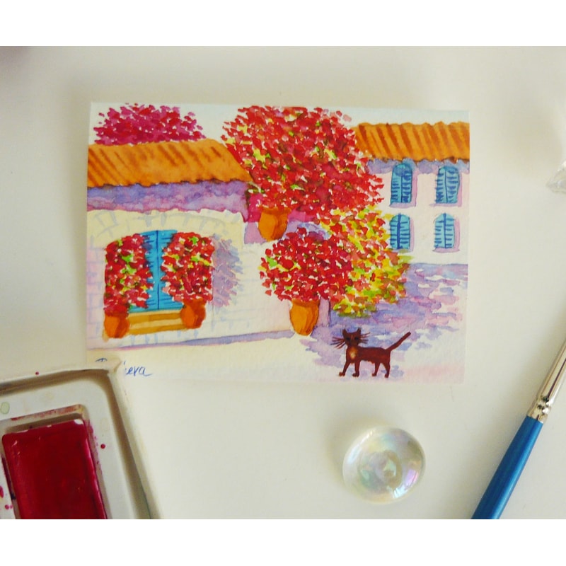 Southern Landscape with Street and ACEO, Watercolor 05_1.jpg