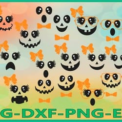 ghost svg, cute ghost faces svg, halloween svg, pumpkin