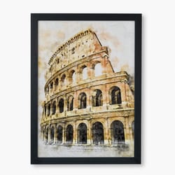 watercolor coliseum art, printable rome poster, wall art, wall decor, digital coliseum, printable watercolor, watercolor