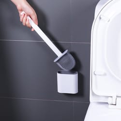 silicone toilet brush & holder set