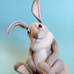 bunny grey. bunny teddy. realistic rabbit. funny bunny. hare toy. animal plush toy hare. rabbit teddy interior doll