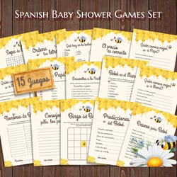 spanish bee baby shower games, honey baby shower, winnie the pooh baby shower juegos de baby shower juegos para baby