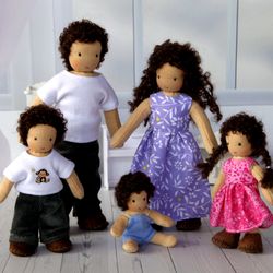 dollhouse dolls family - cute waldorf dollhouse family - dollhouse people 1:12
