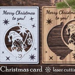 christmas card with gnome/laser cut/svg