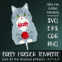 norwegian forest cat | christmas lollipop holder template