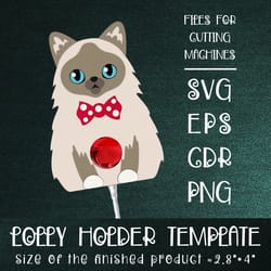 holy birma cat | christmas lollipop holder template