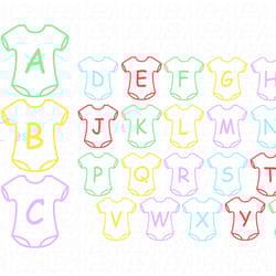 alphabet newborn svg, baby svg, font svg, letter svg, digital download