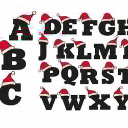 alphabet christmas svg, santa svg, christmas svg, font svg, letter svg, digital download