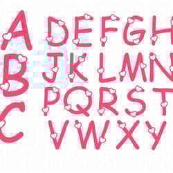 heart alphabet svg svg, font svg, letter svg, digital download