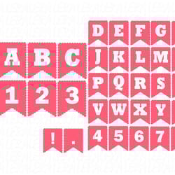 alphabet banner svg, birthday banner svg, alphabet svg, numbers svg, font svg, letter svg, digital download