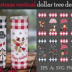 bundle christmas vertical dollar tree /vector