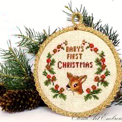 babys first christmas ornament. my first christmas keepsake. new parent gift. 1st christmas handmade sigh. new mom gift