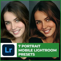 7 warm portrait lightroom presets, mobile lightroom presets, winter preset for photos. lightroom mobile