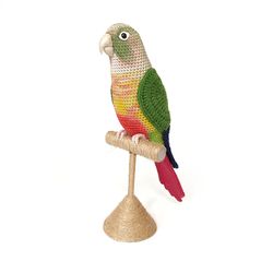 custom pineapple green cheek conure crochet bird