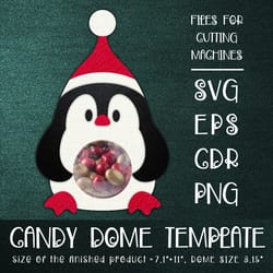 christmas penguin | candy dome template