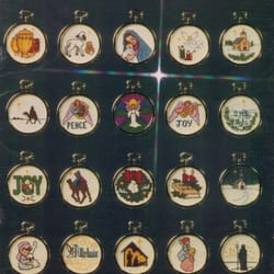 vintage 50 round mini christmas ornaments 02 cross stitch pattern pdf classic holiday designs 2-3 inch instant download