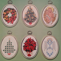 vintage 6 mini christmas ornaments 05 cross stitch pattern pdf classic holiday designs instant download