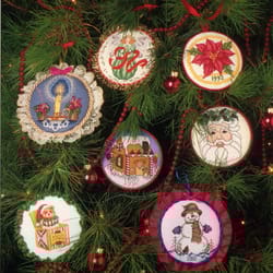 vintage 7 round christmas ornaments 23 cross stitch pattern pdf classic holiday designs instant download