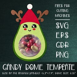 avocado candy dome | christmas paper craft template