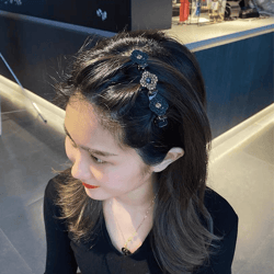 sparkling crystal stone braided hair clips