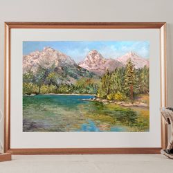 glacier national park mountain oil painting original artwork montana art miniature painting 5 x 7