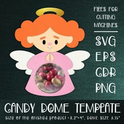 angel candy dome | christmas paper craft template