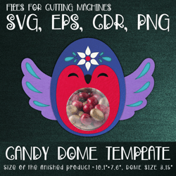 bird candy dome | christmas paper craft template