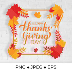 happy thanksgiving day calligraphy hand lettering