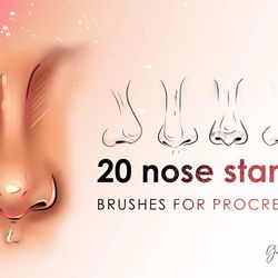 nose stamps for procreate - procreate nose brushes | nose brush set | nose templates for artists | procreate nose stamps