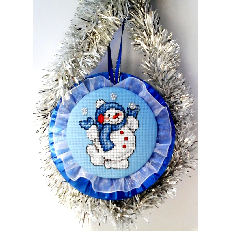 Christmas Tree Ornaments Handmade Snowman Wall Decor Embroidered Xmas Decorations Snowman Sign Gi
