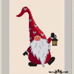christmas gnome 1 cross stitch pattern pdf compatible pattern keeper