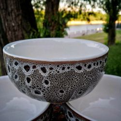 Ceramic bowl 16.90 fl.oz Handmade ceramics made of white clay doused with glaze